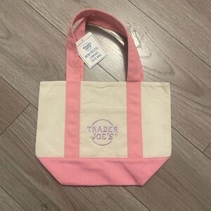 Trader Joe’s Mini Canvas Tote Bag- Pink